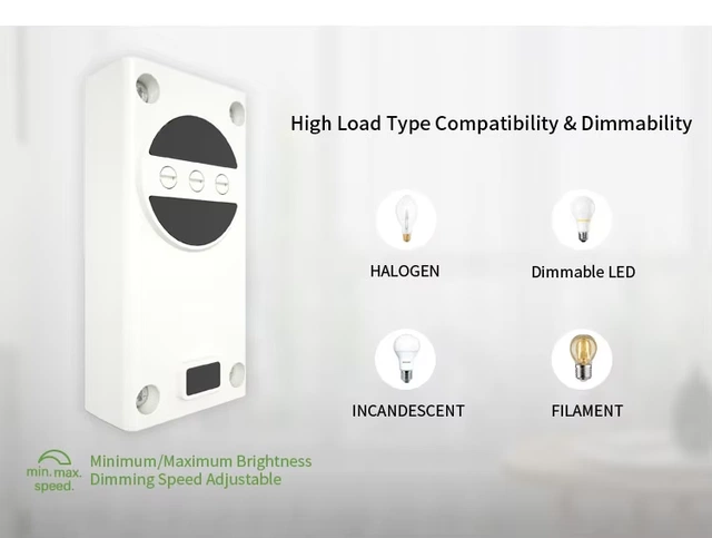 Ledningsdimmer 80W hvit