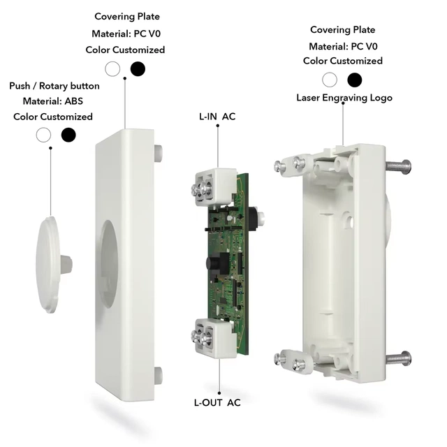 Ledningsdimmer 80W hvit