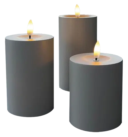 Kubbelys med 3D flamme 3pk. IP44 taupe , bilde 2 av 2