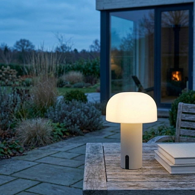 Embla LED oppladbar bord IP44 beige