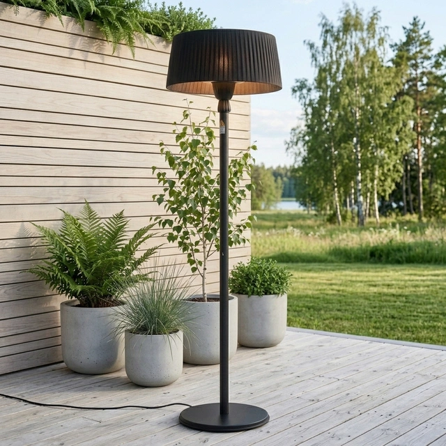 Terrassevarmer Oslo gulv IP44 teleskop 1500W sort