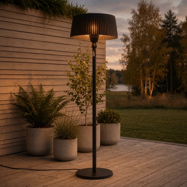 Terrassevarmer Oslo gulv IP44 teleskop 1500W sort