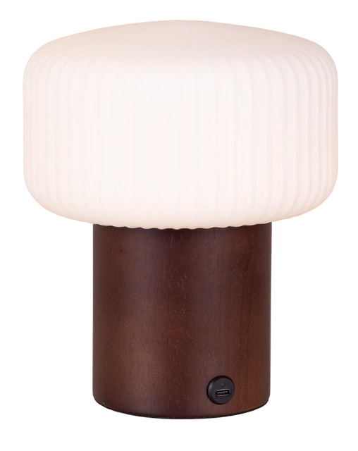 Liara LED oppladbar bordlampe 19,5cm brun