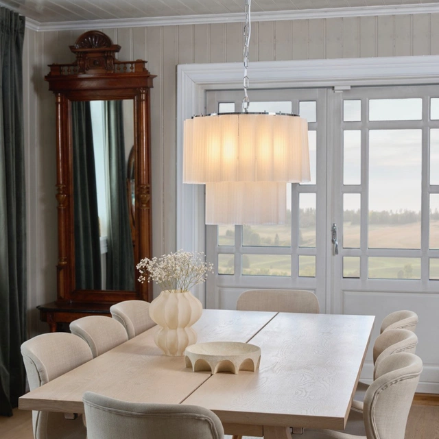 Venice taklampe lysekrone 2lag 50cm hvit