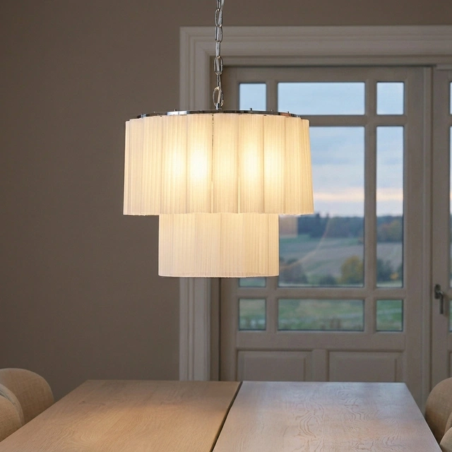 Venice taklampe lysekrone 2lag 50cm hvit