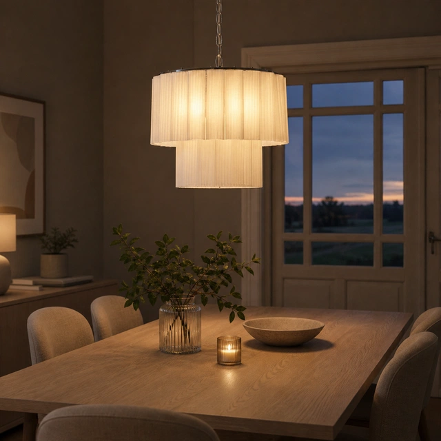 Venice taklampe lysekrone 2lag 50cm hvit