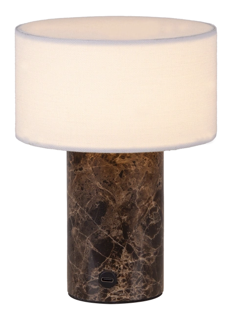 Tingeling marble LED oppladbar 20cm brun