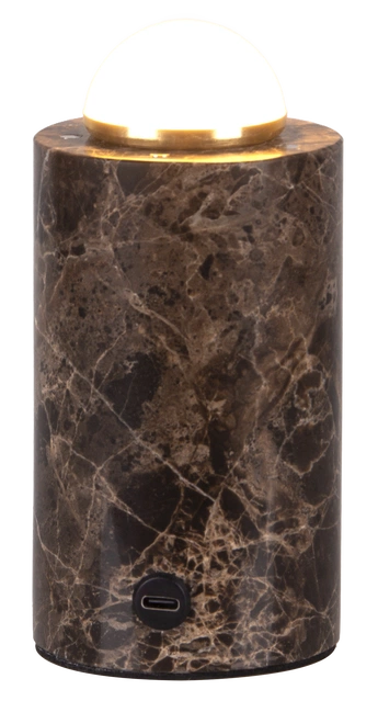 Tingeling marble LED oppladbar 20cm brun