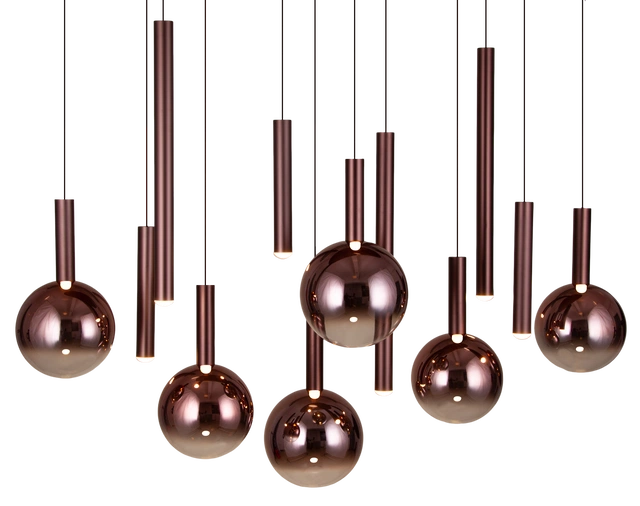 Serena taklampe oval rondell 12lys 120cm brun