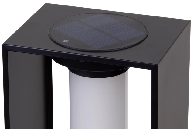 Oliver oppladbar lykt med solar 42cm sort