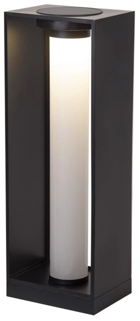 Oliver oppladbar lykt med solar 56cm sort