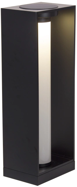 Oliver oppladbar lykt med solar 56cm sort