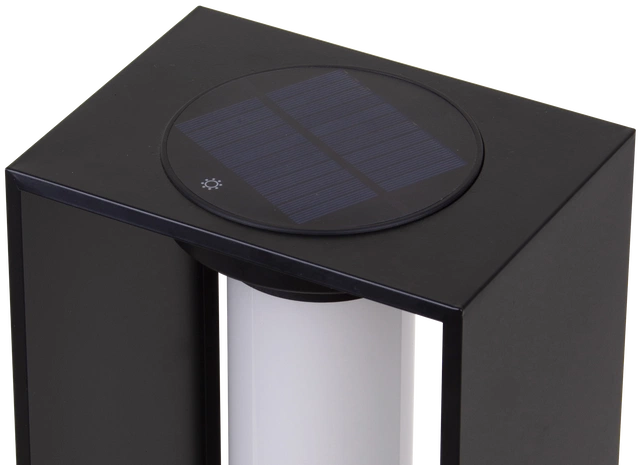 Oliver oppladbar lykt med solar 56cm sort