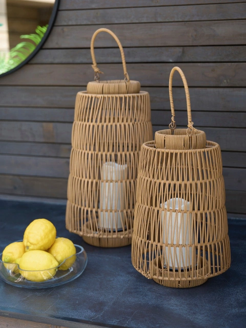 Santorini lykt IP44 45cm brun
