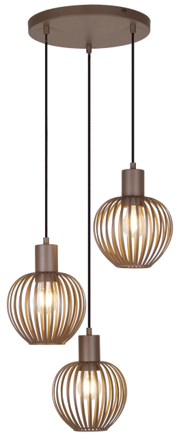 Keliz taklampe rondell 3lys 30cm coffee