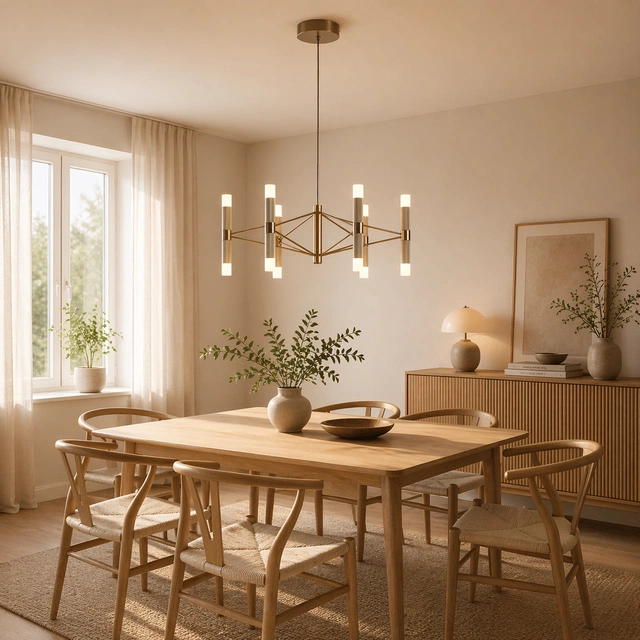 Aria taklampe 7lys 60cm gull