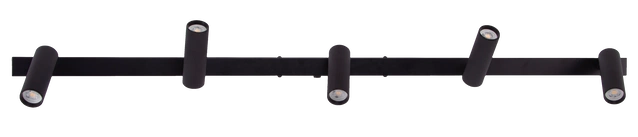 Lyra skinne 5lys 115cm sort