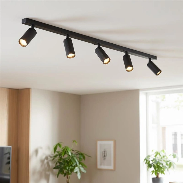 Lyra skinne 5lys 115cm sort