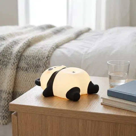 Panda sovende LED oppladbar bordlampe 16,4cm RGB 1