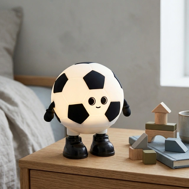 Fotball LED oppladbar bordlampe 12cm RGB