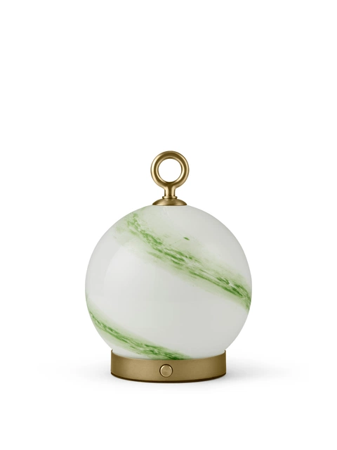 Stockholm oppladbar bordlampe 15cm marble green