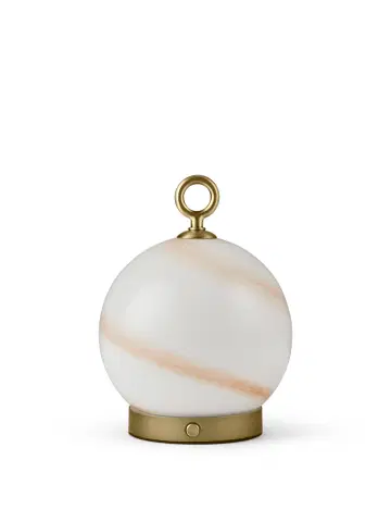 Stockholm oppladbar bordlampe 15cm marble brown 2