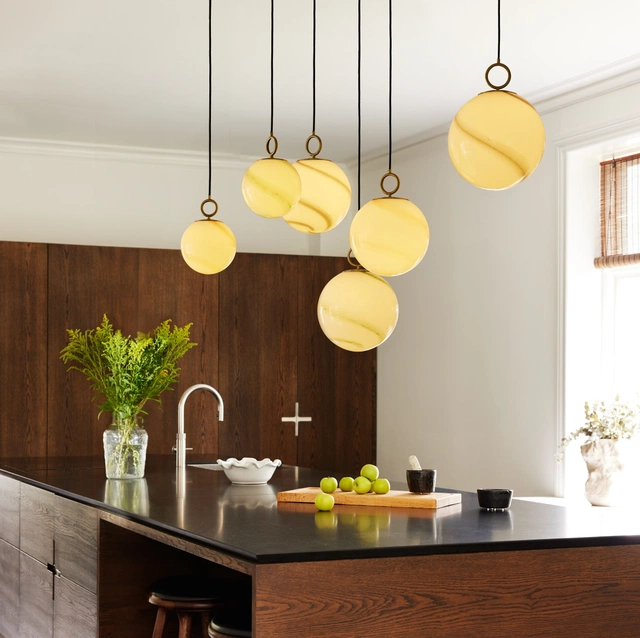 Stockholm pendel 18cm marble brown