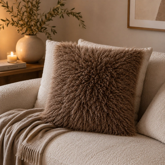 Putetrekk pels 45cm brun 1