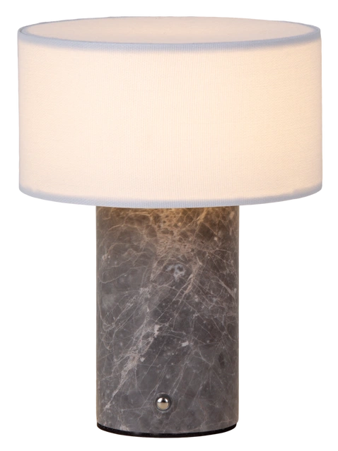 Tingeling marble oppladbar bordlampe 20cm grå