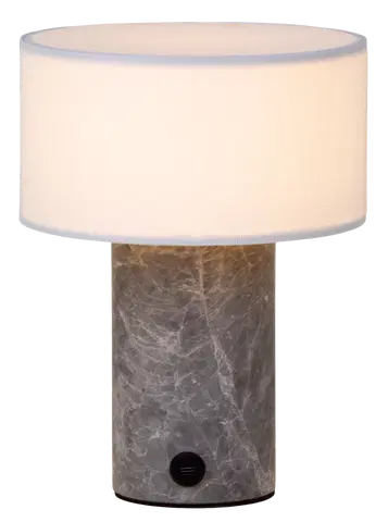 Tingeling marble oppladbar bordlampe 20cm grå 5