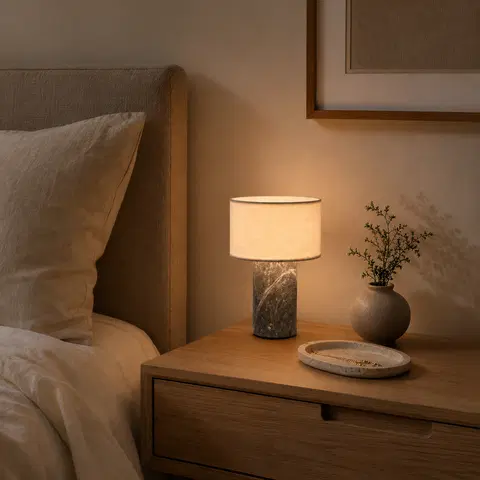 Tingeling marble oppladbar bordlampe 20cm grå 2