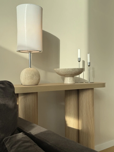 Milla bordlampe 53cm travertine/hvit 2