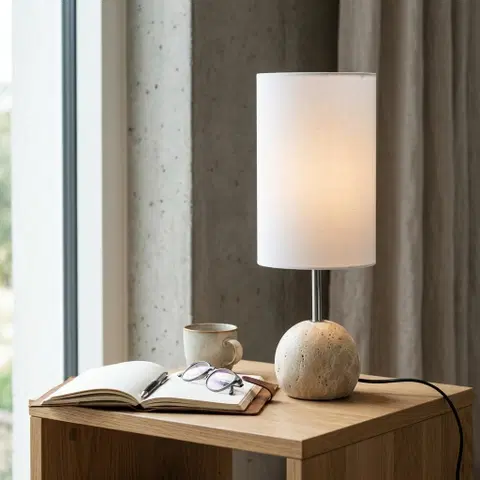 Milla bordlampe 53cm travertine/hvit, bilde 1 av 9