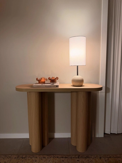 Milla bordlampe 53cm travertine/hvit 2