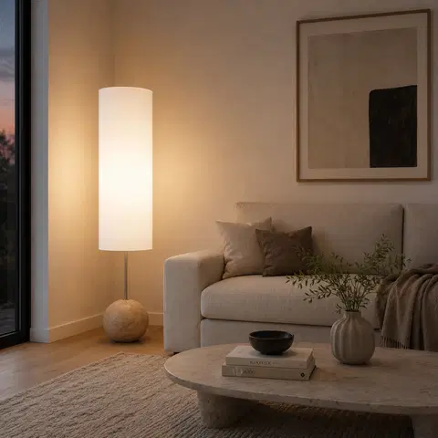 Milla gulvlampe 120cm travertine/hvit 1