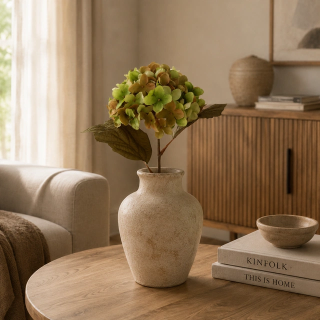 Hortensia grønn/brun 43cm