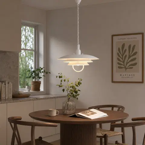 Joakim II taklampe med heis 40cm hvit  1
