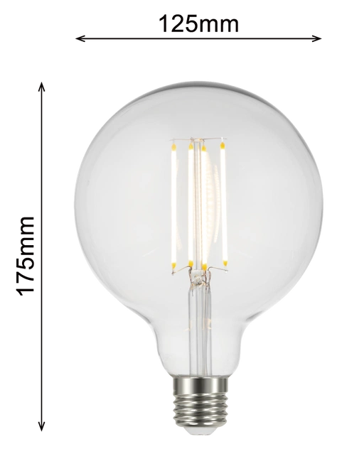 LED E27 globe 12,5cm dimbar 4W 400lm klar 3