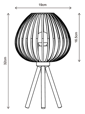 Keliz bordlampe 32cm coffee, bilde 7 av 7