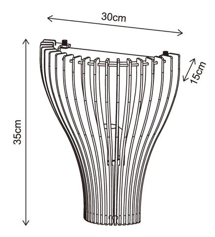 Daniella vegglampe 30cm valnøtt 8