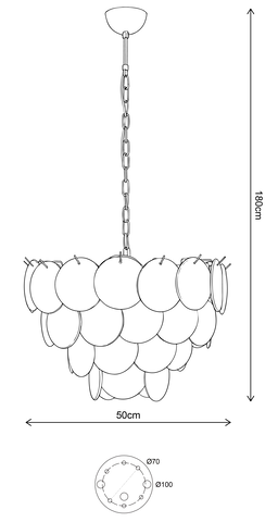 Cora taklampe 50cm hvit, bilde 9 av 9