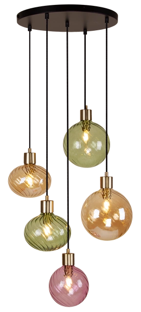 Elara taklampe rondell 5lys 40cm flerfarget 2