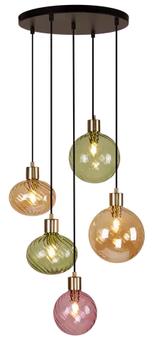Elara taklampe rondell 5lys 40cm flerfarget 2