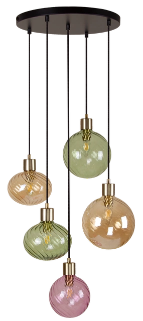 Elara taklampe rondell 5lys 40cm flerfarget 3