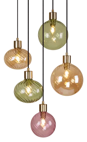 Elara taklampe rondell 5lys 40cm flerfarget 8