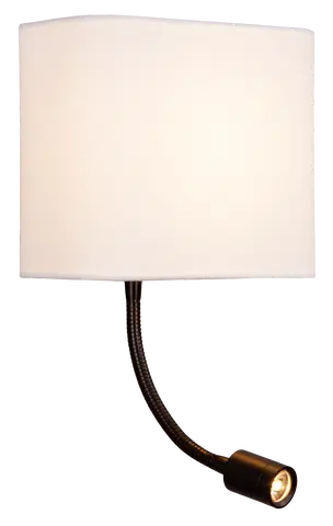 Elma LED vegglampe med lesearm 20cm hvit , bilde 2 av 5