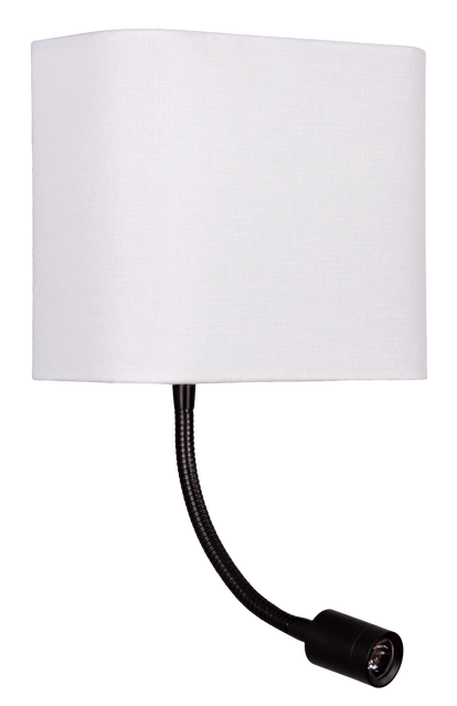 Elma LED vegglampe med lesearm 20cm hvit  3