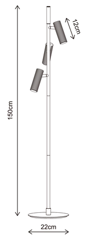 Lyra leselampe gulv 3lys 150cm hvit , bilde 8 av 8