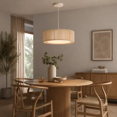 Ylva taklampe 50cm beige/hvit , bilde 1 av 9