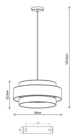 Trysil taklampe brun 50cm 7